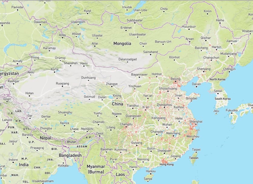 China Telecom LTE Coverage Map